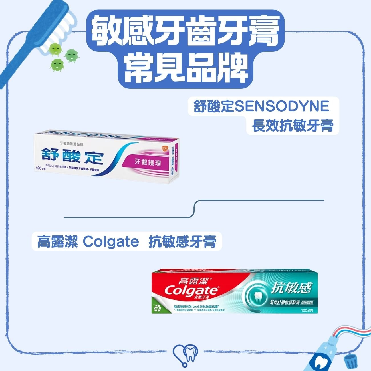 敏感牙膏常見品牌