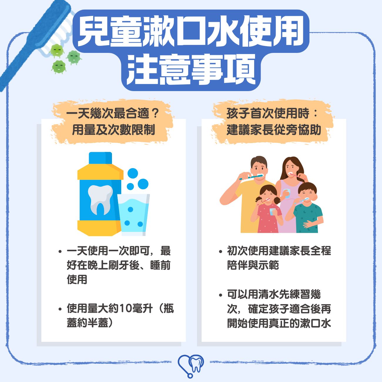 兒童漱口水的使用注意事項