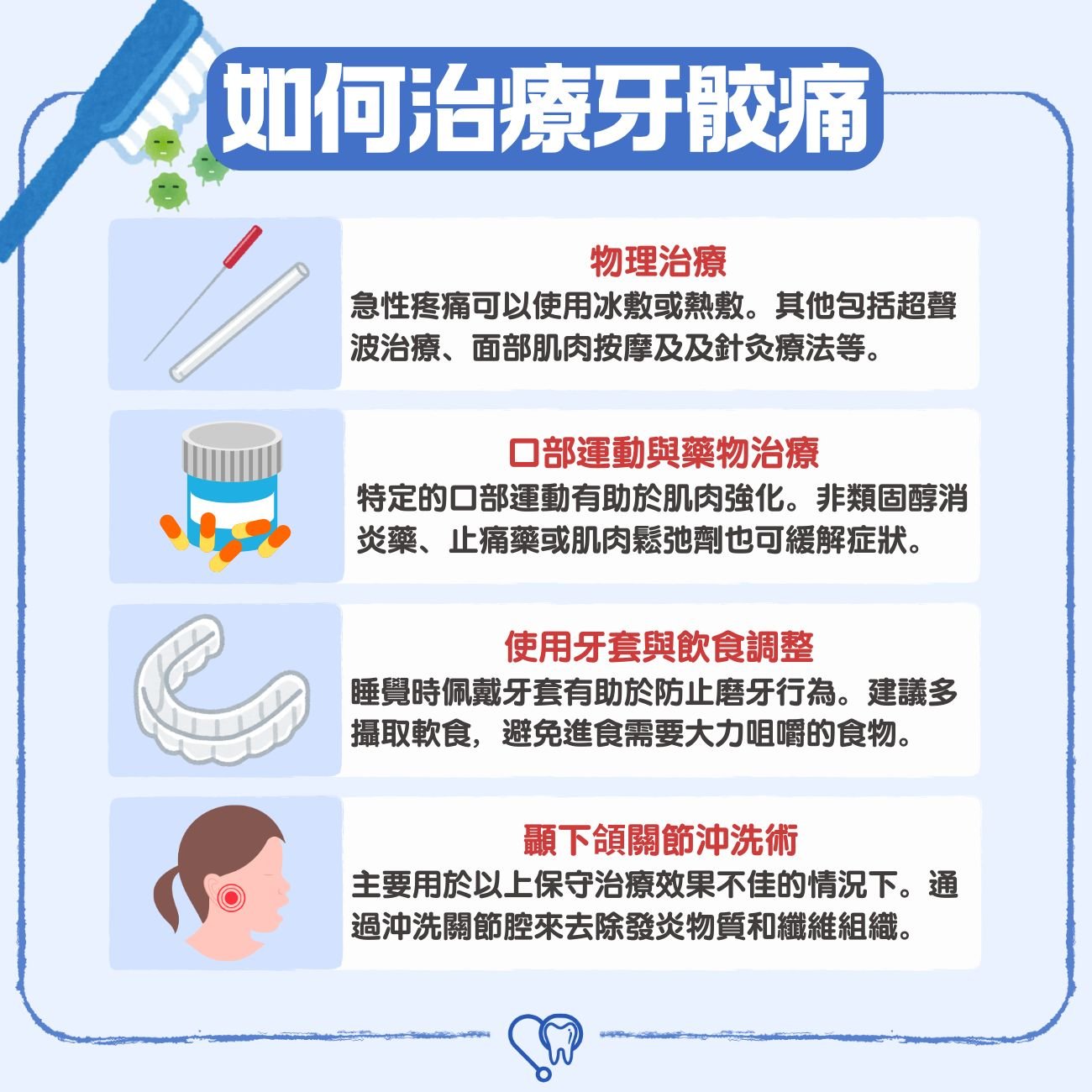 如何治療牙骹痛？