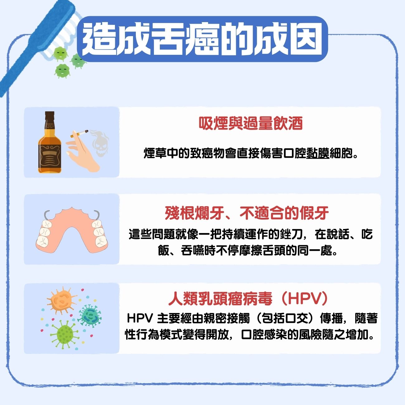 舌癌是什麼?一文看清舌癌成因、症狀、治療方法及 4 大預防方式 3 造成舌癌的成因
